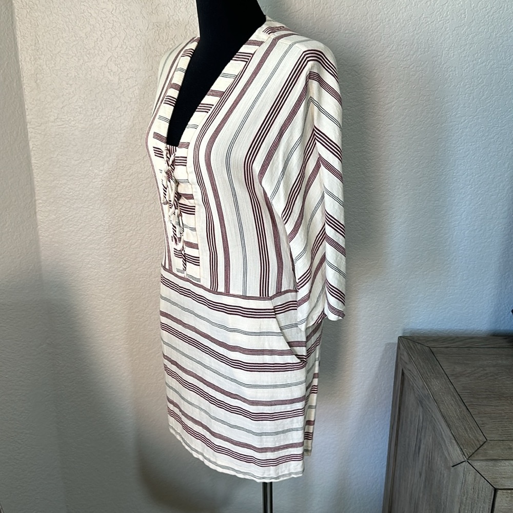 BCBGMAXAZRIA Womens Milana Lace Up Printed Tunic Dress Size Small - Picture 5 of 13